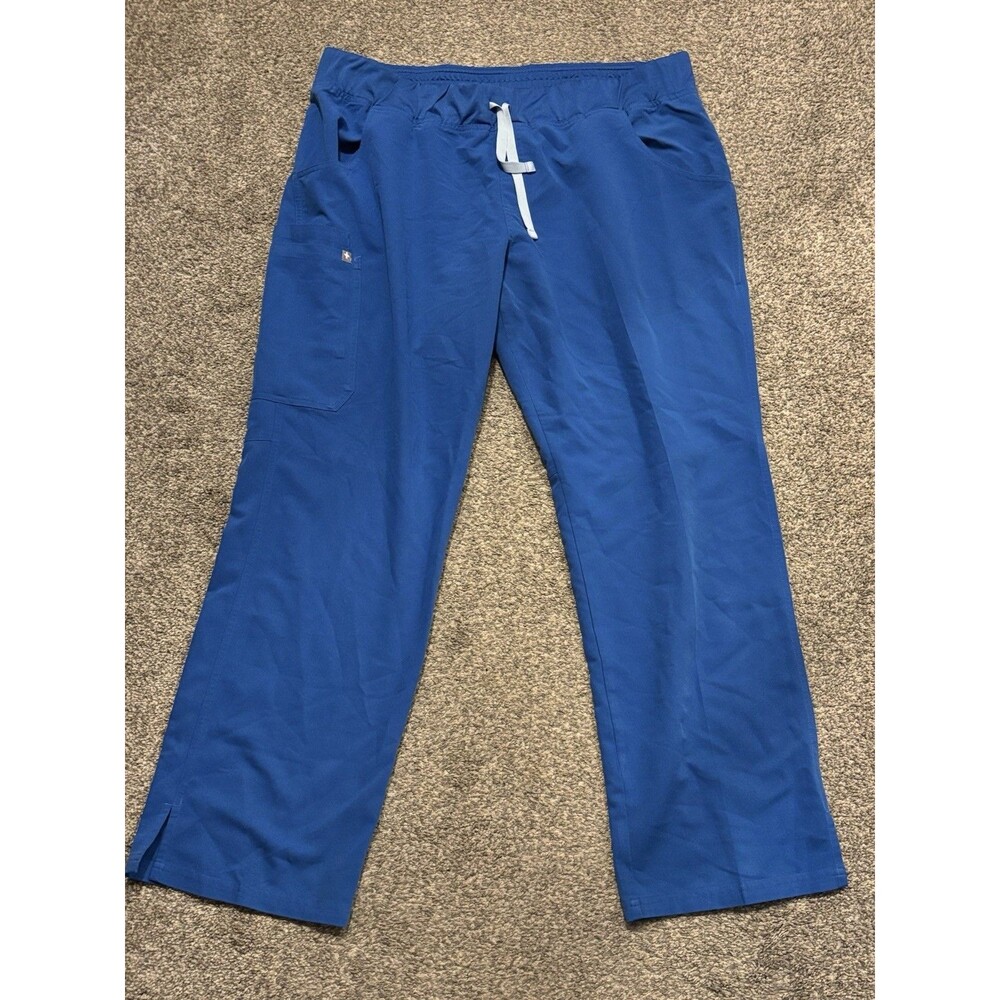 FIGS Kade Cargo Women’s Scrub Pants Size 2XL Blue Straight Leg